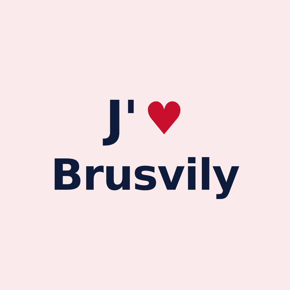 Magnet personnalisé Brusvily — design J'aime Brusvily