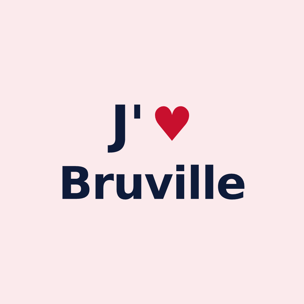 Magnet personnalisé Bruville — design J'aime Bruville