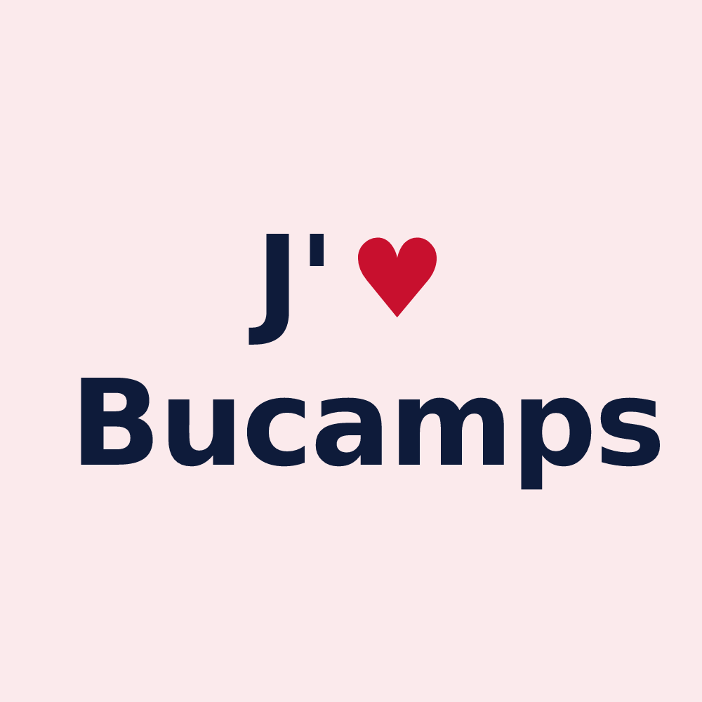 Magnet personnalisé Bucamps — design J'aime Bucamps