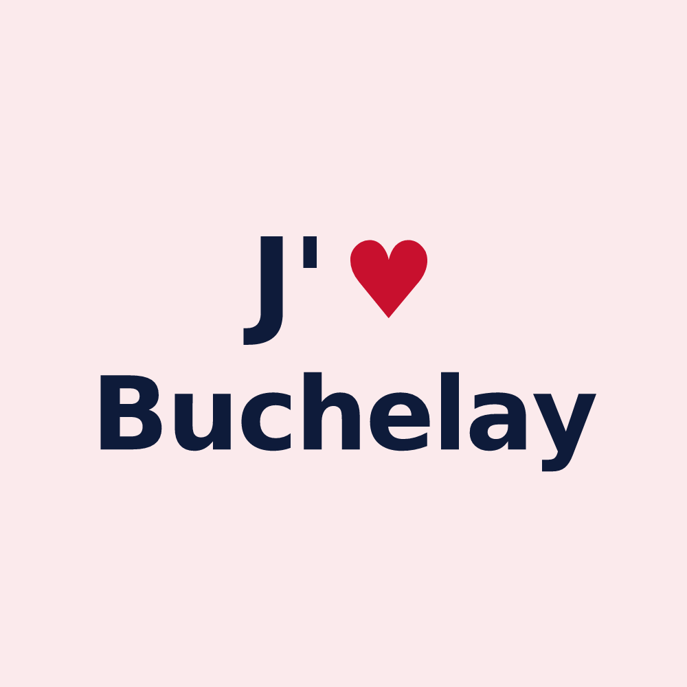 Magnet personnalisé Buchelay — design « J'aime Buchelay » imprimé sur le magnet
