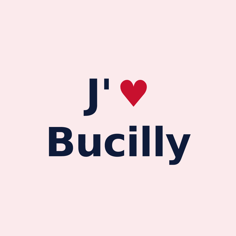 Magnet personnalisé Bucilly — design J'aime Bucilly