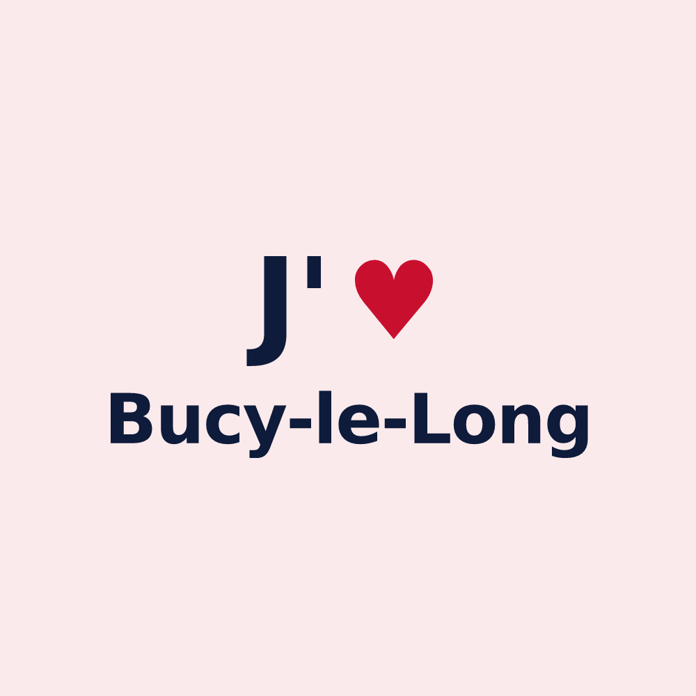 Magnet personnalisé Bucy-le-Long — design J'aime Bucy-le-Long