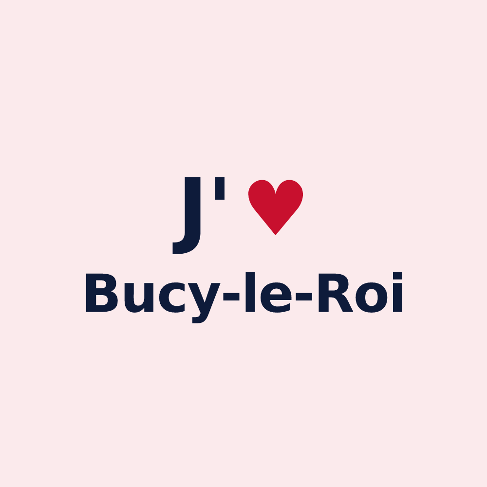 Magnet personnalisé Bucy-le-Roi — design J'aime Bucy-le-Roi
