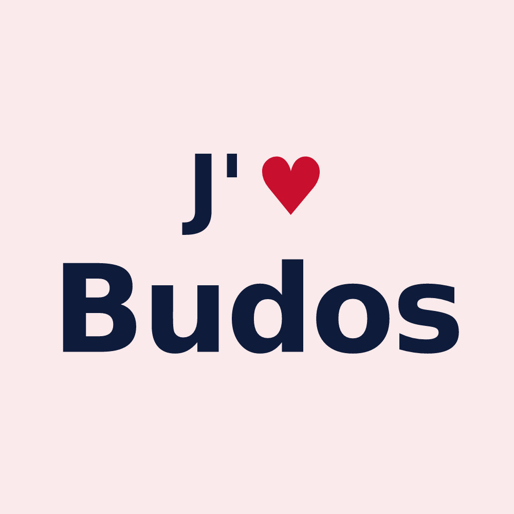Magnet personnalisé Budos — design J'aime Budos