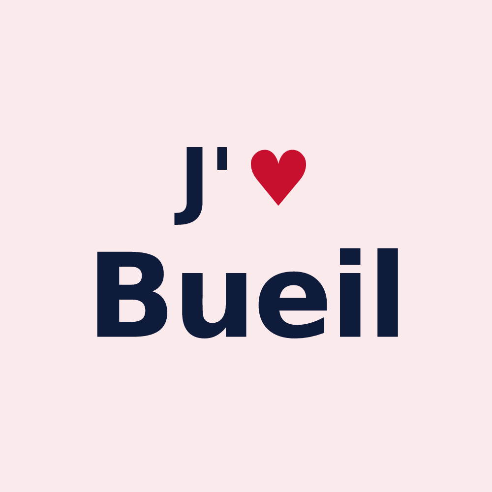 Magnet personnalisé Bueil — design J'aime Bueil