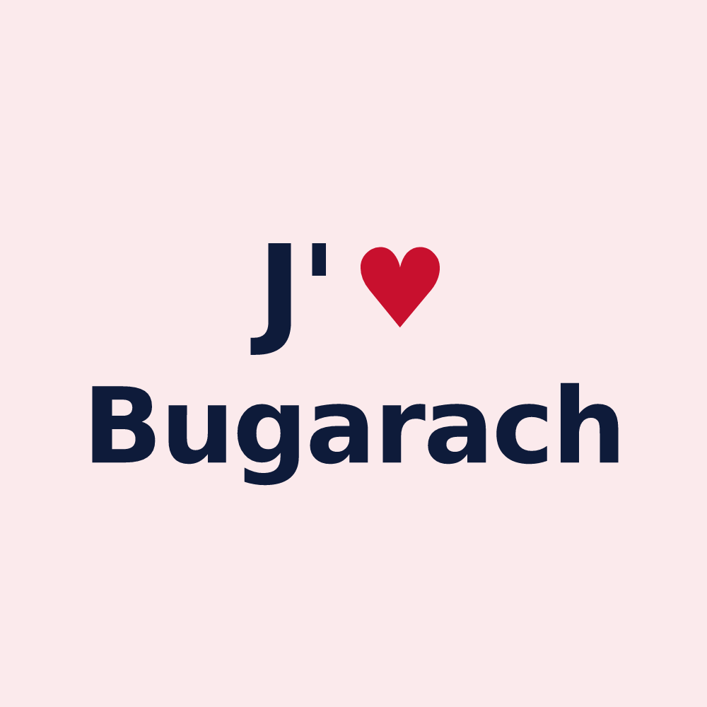 Magnet personnalisé Bugarach — design « J'aime Bugarach » imprimé sur le magnet