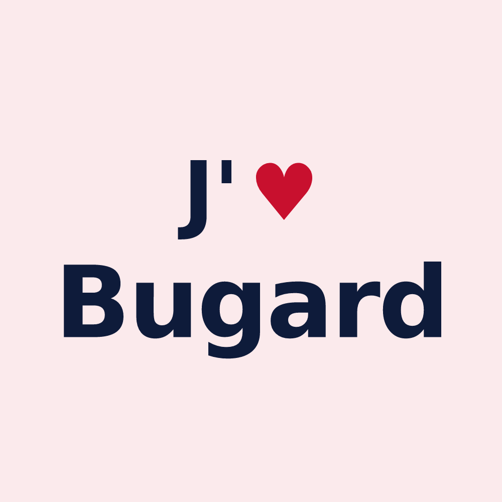 Magnet personnalisé Bugard — design J'aime Bugard