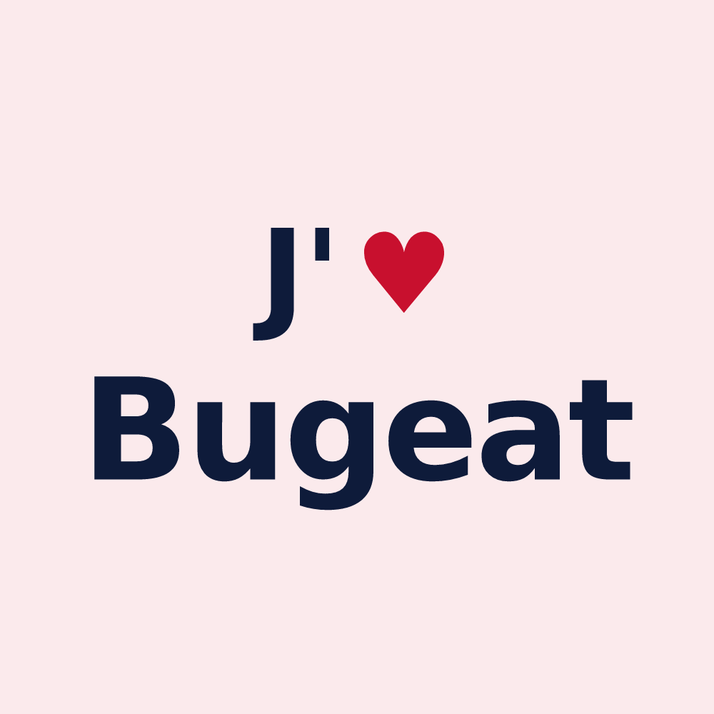 Magnet personnalisé Bugeat — design J'aime Bugeat