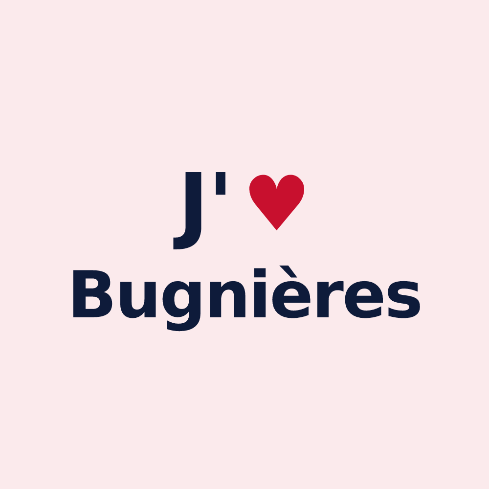 Magnet personnalisé Bugnières — design J'aime Bugnières