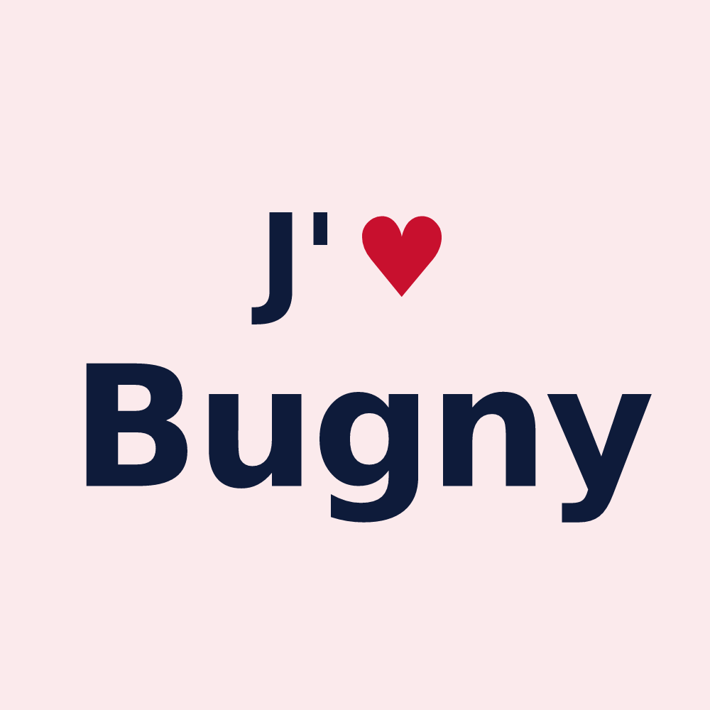 Magnet personnalisé Bugny — design J'aime Bugny