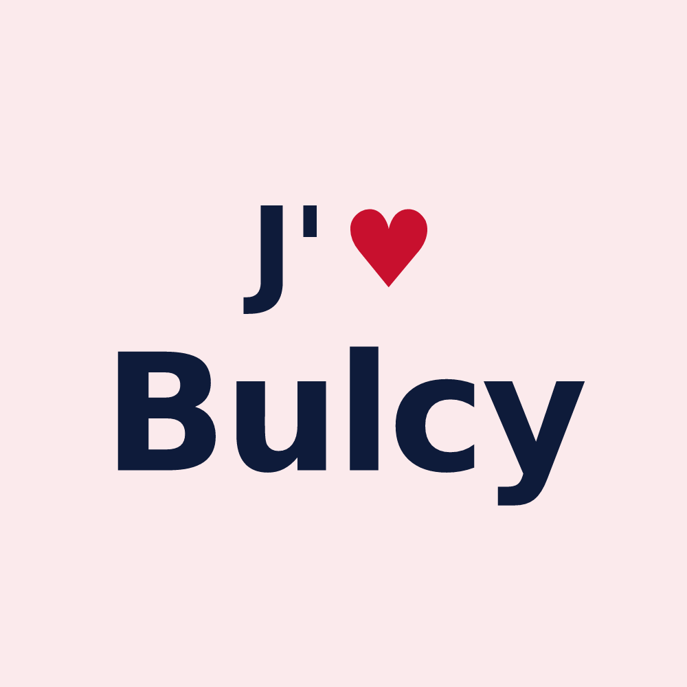Magnet personnalisé Bulcy — design J'aime Bulcy