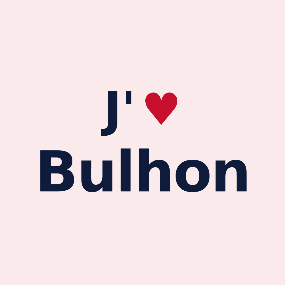 Magnet personnalisé Bulhon — design « J'aime Bulhon » imprimé sur le magnet