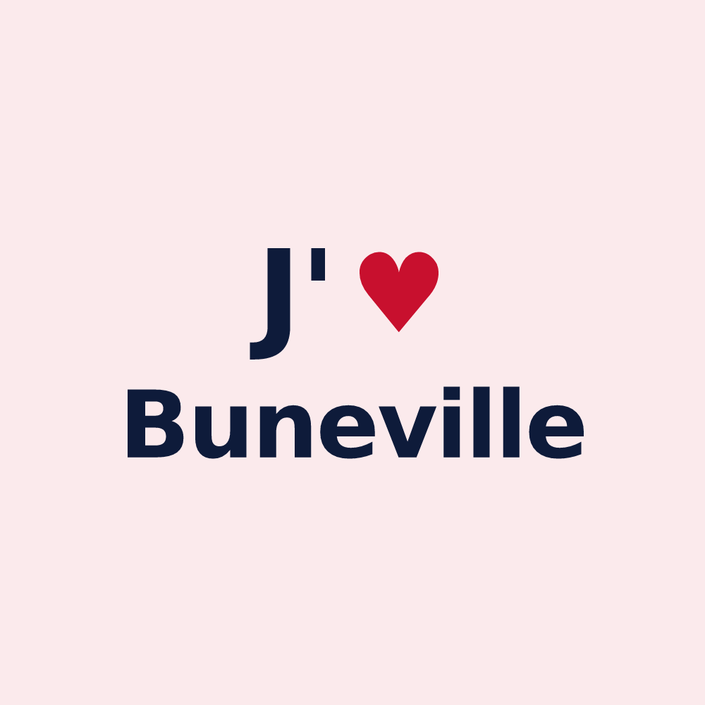Magnet personnalisé Buneville — design J'aime Buneville
