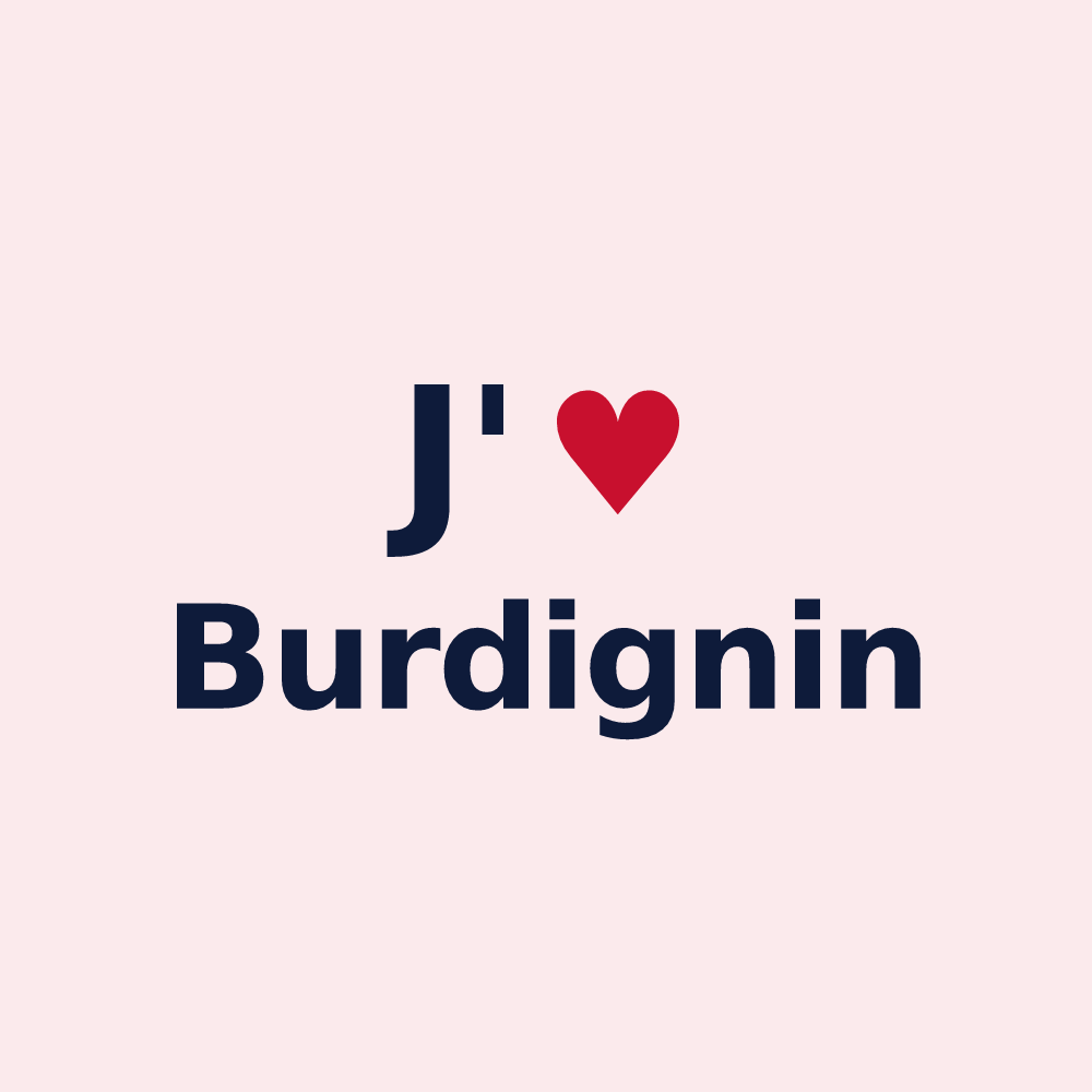 Magnet personnalisé Burdignin — design J'aime Burdignin