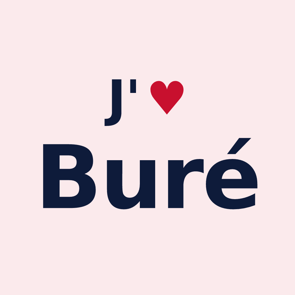 Magnet personnalisé Buré — design « J'aime Buré » imprimé sur le magnet