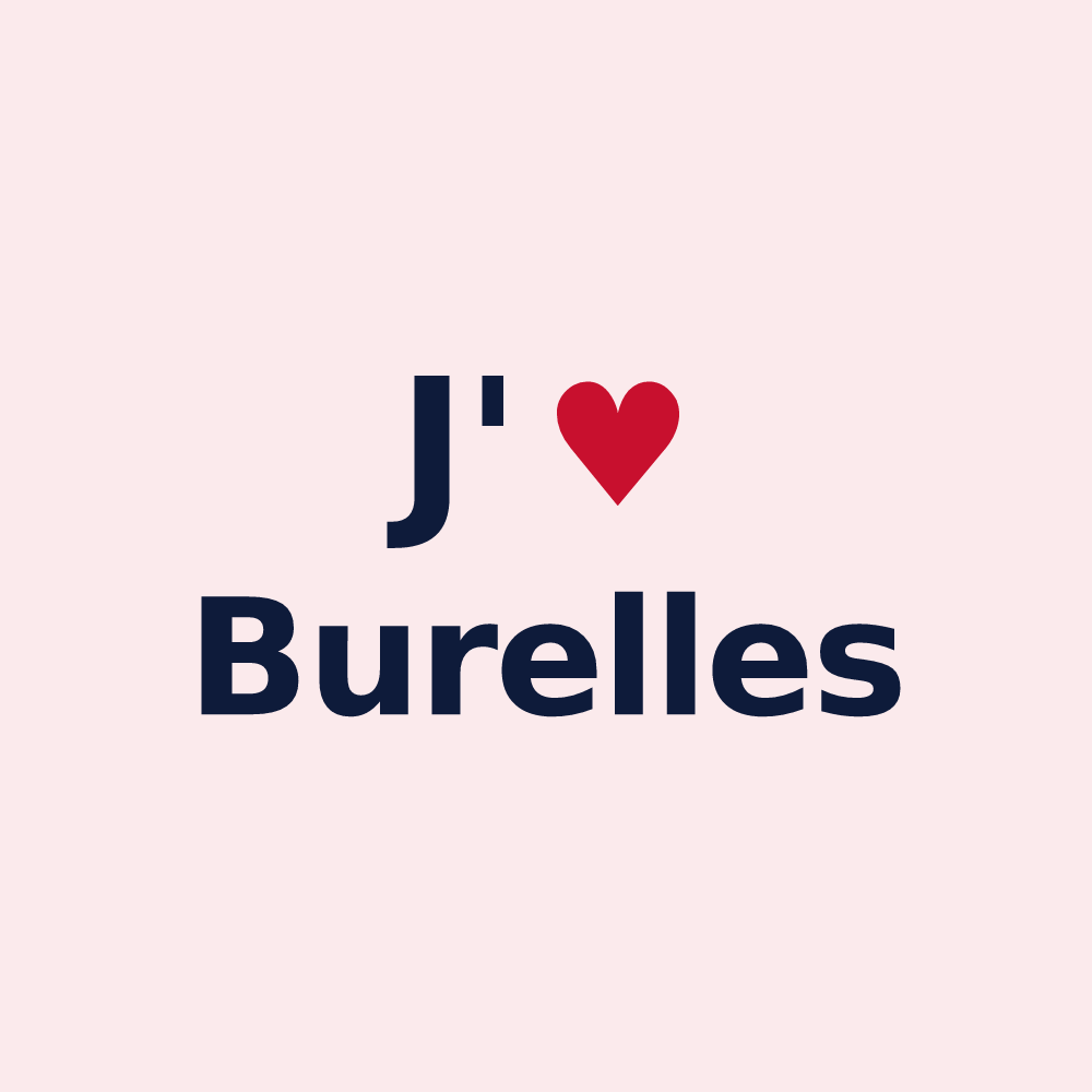 Magnet personnalisé Burelles — design J'aime Burelles
