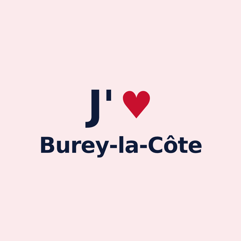 Magnet personnalisé Burey-la-Côte — design « J'aime Burey-la-Côte » imprimé sur le magnet
