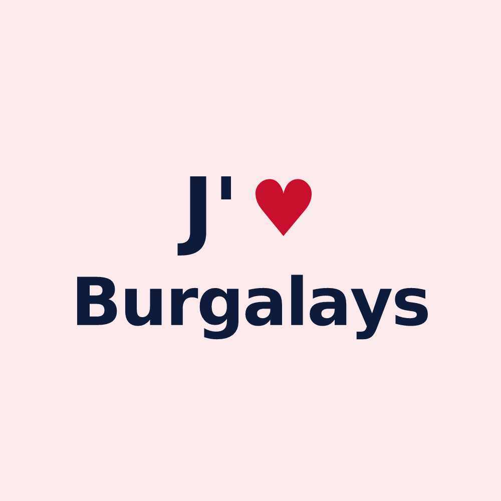 Magnet personnalisé Burgalays — design J'aime Burgalays