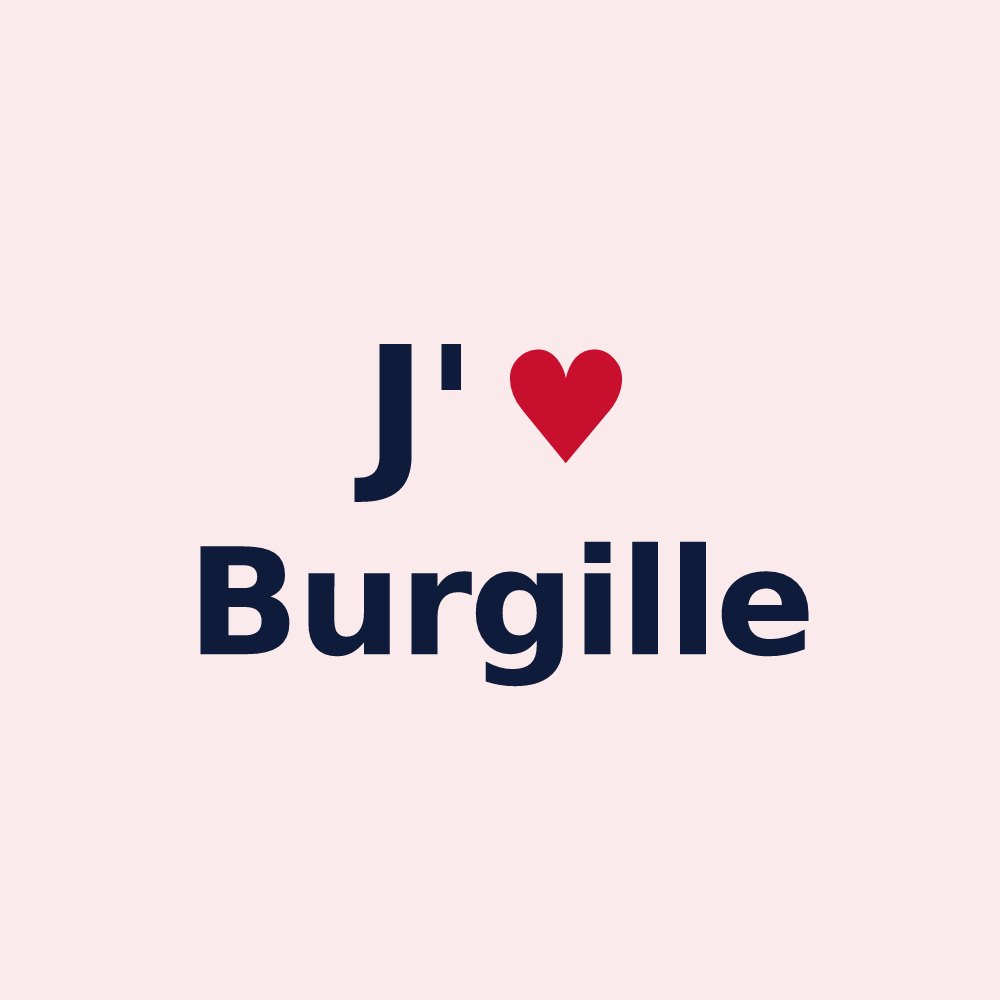Magnet personnalisé Burgille — design J'aime Burgille