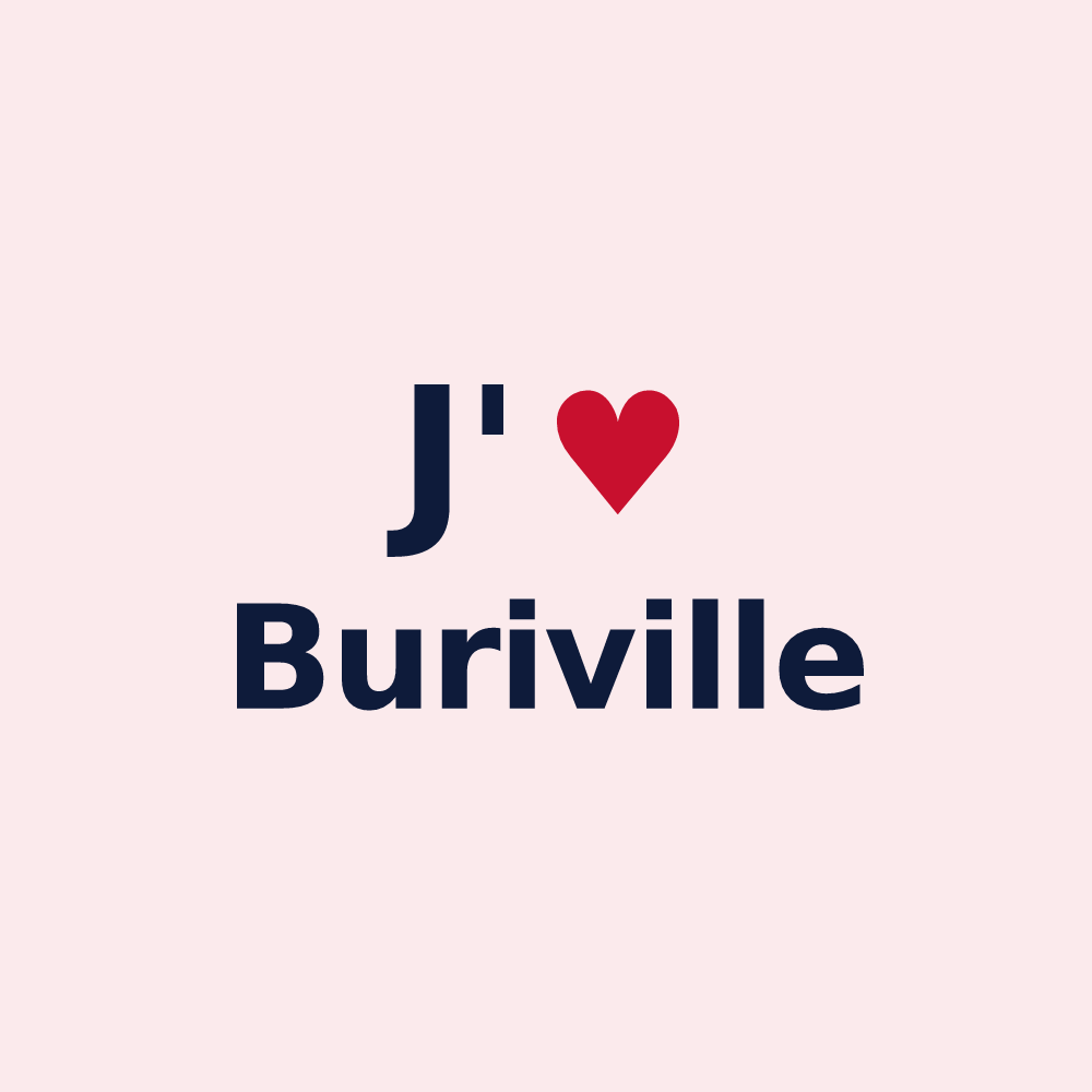Magnet personnalisé Buriville — design J'aime Buriville