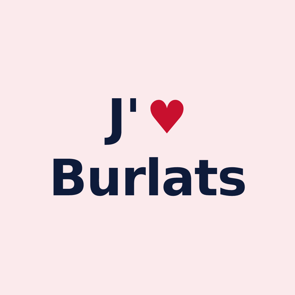 Magnet personnalisé Burlats — design J'aime Burlats