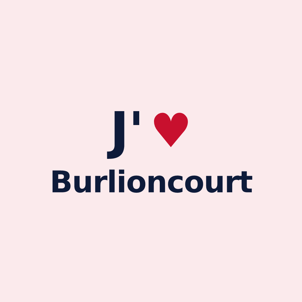 Magnet personnalisé Burlioncourt — design J'aime Burlioncourt