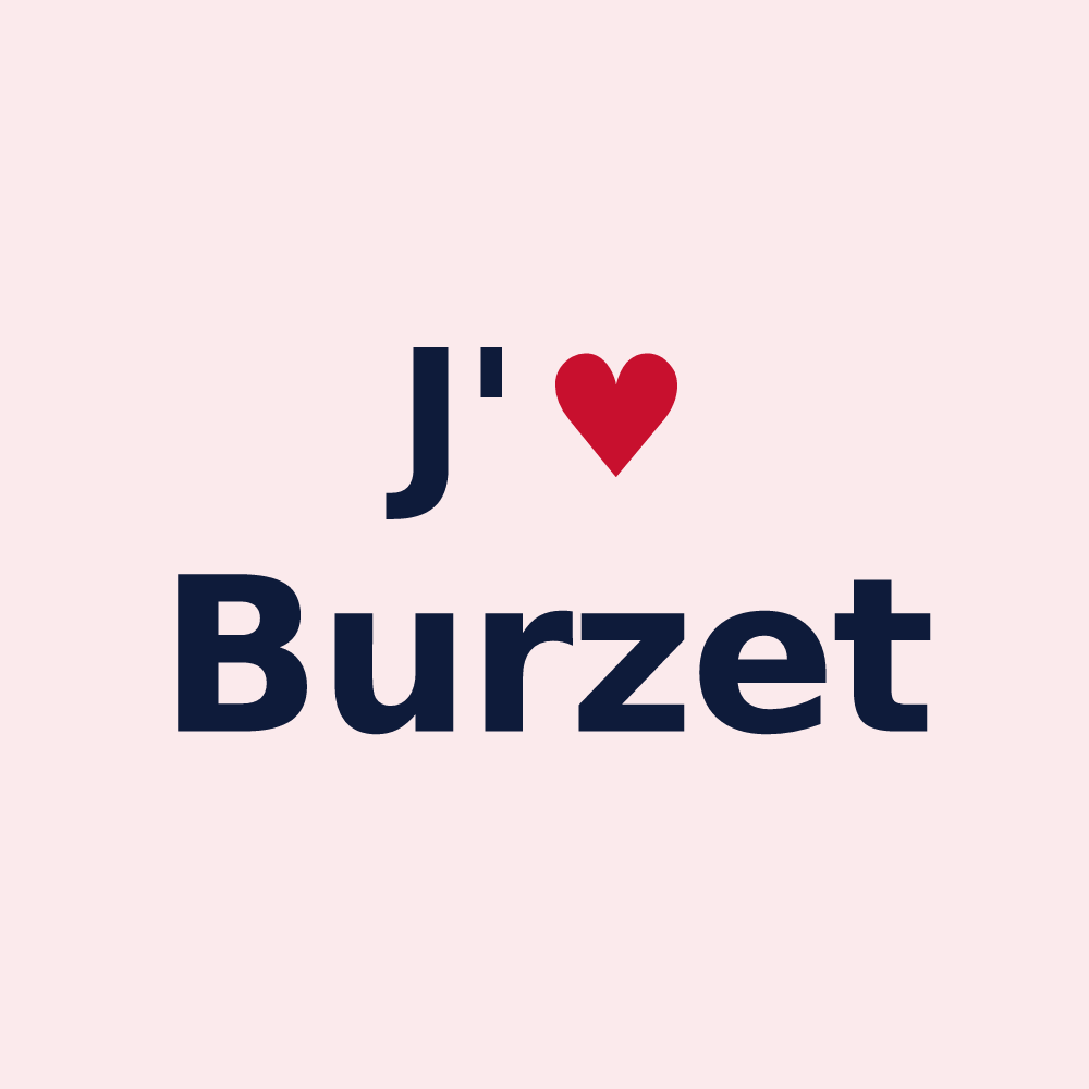 Magnet personnalisé Burzet — design J'aime Burzet