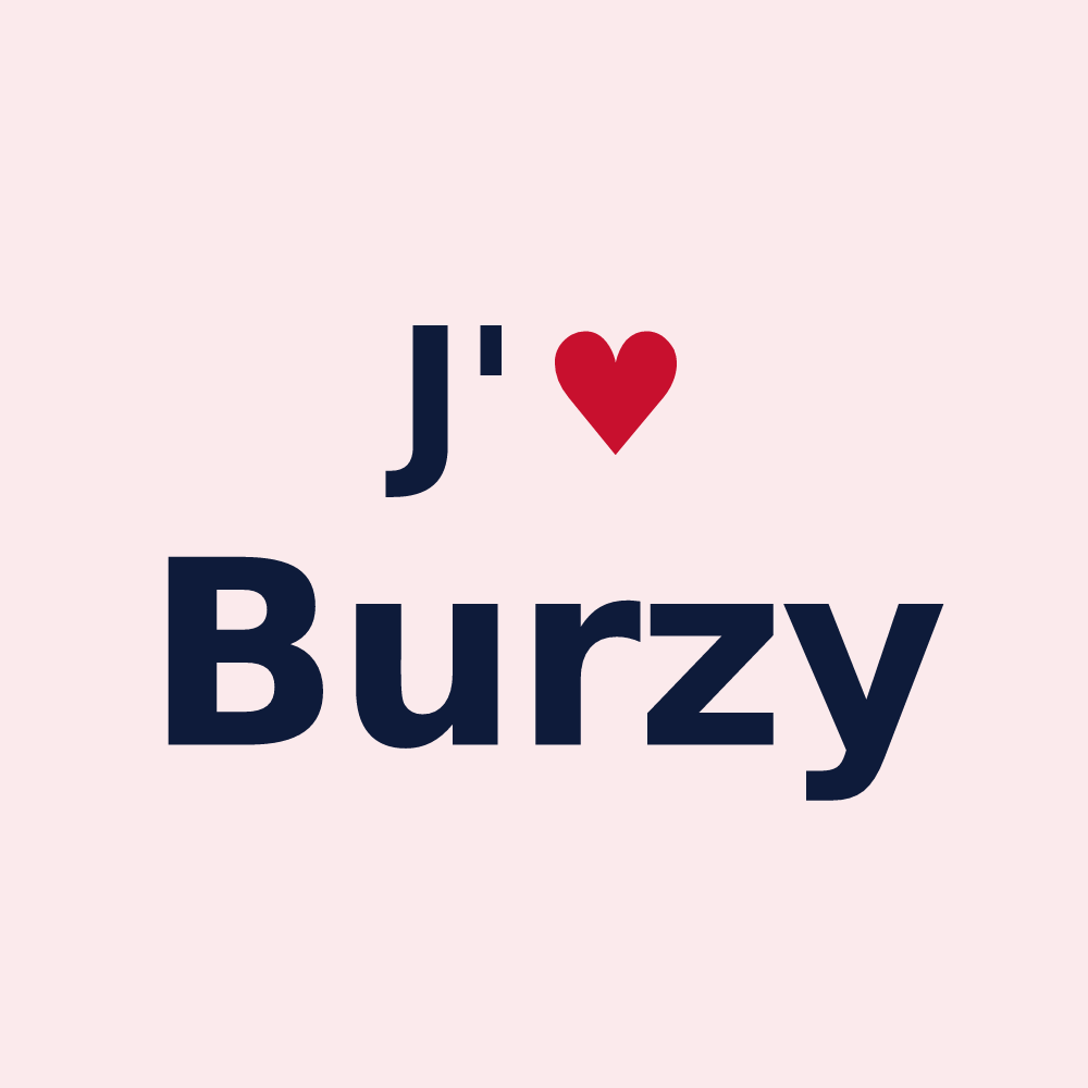 Magnet personnalisé Burzy — design J'aime Burzy