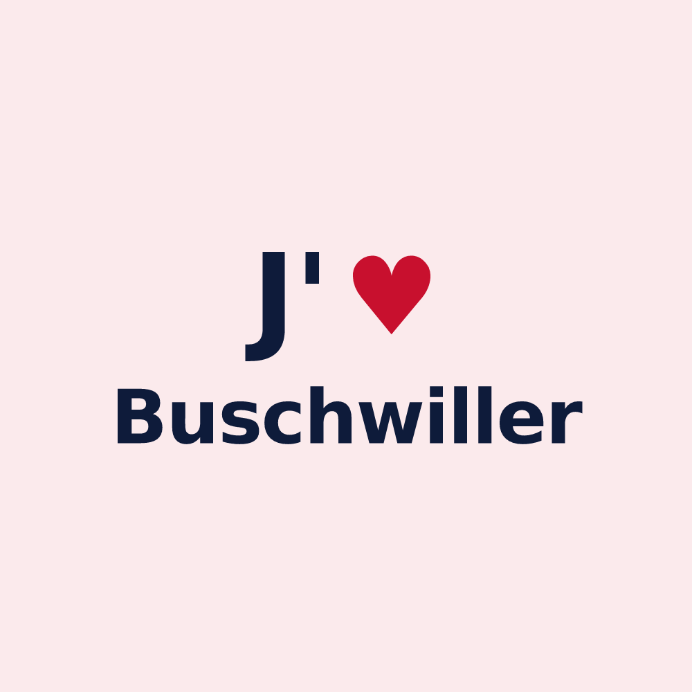 Magnet personnalisé Buschwiller — design J'aime Buschwiller