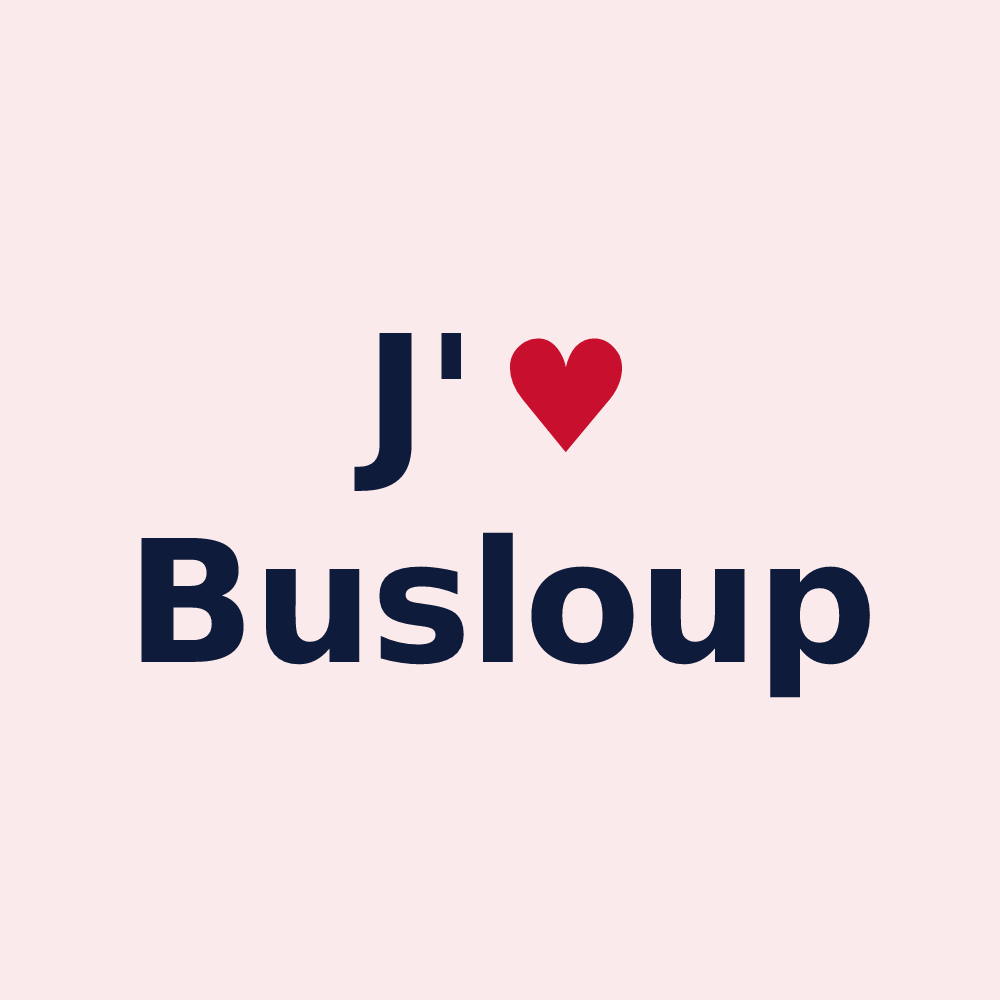 Magnet personnalisé Busloup — design J'aime Busloup