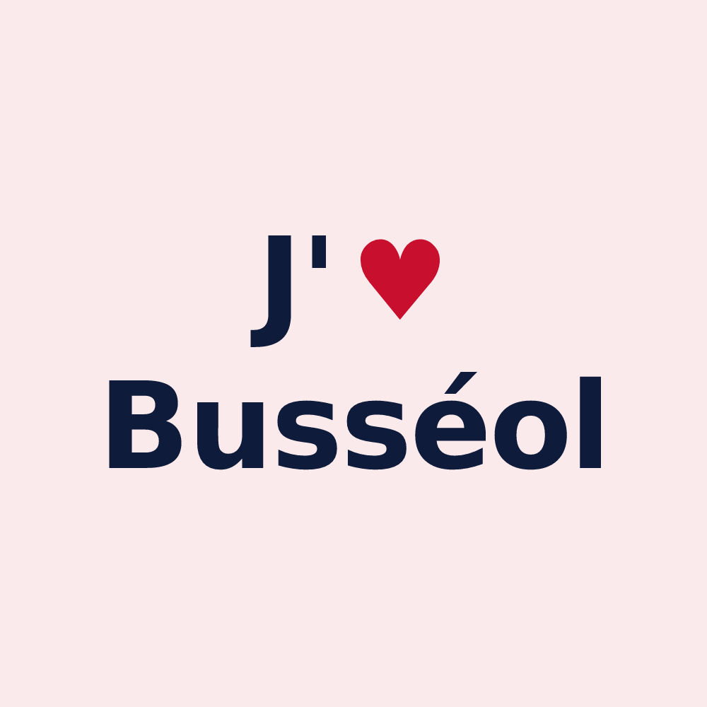 Magnet personnalisé Busséol — design J'aime Busséol