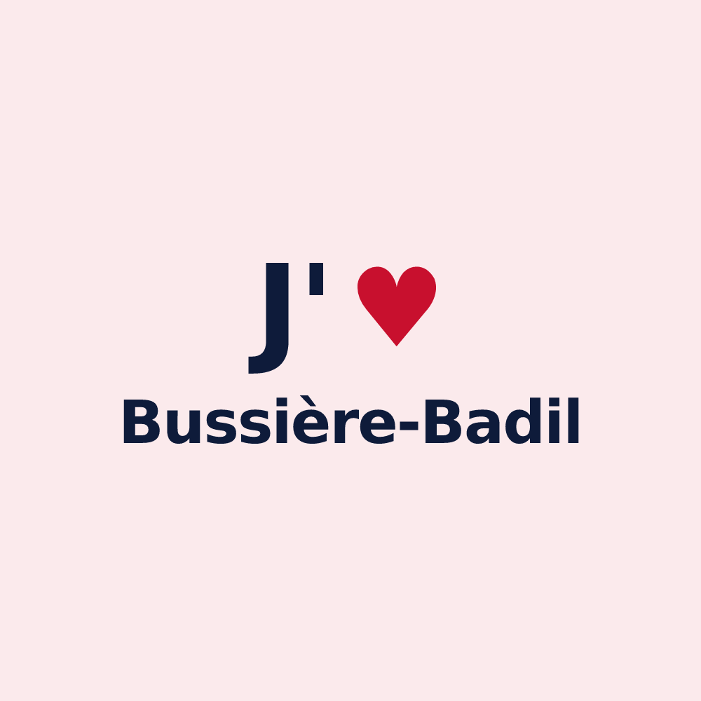 Magnet personnalisé Bussière-Badil — design J'aime Bussière-Badil