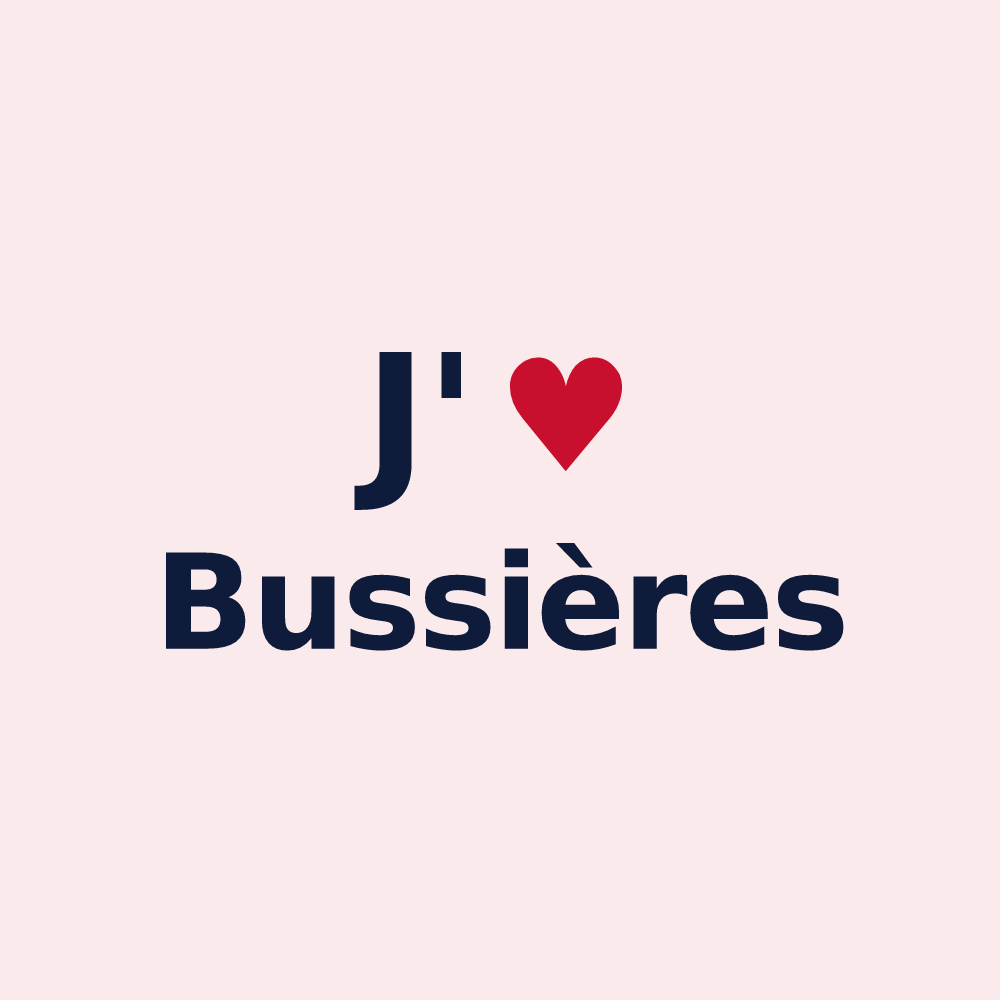 Magnet personnalisé Bussières — design J'aime Bussières