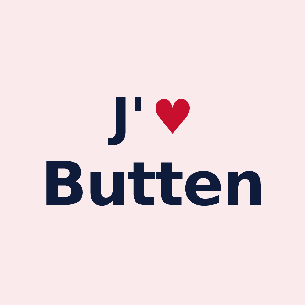 Magnet personnalisé Butten — design « J'aime Butten » imprimé sur le magnet