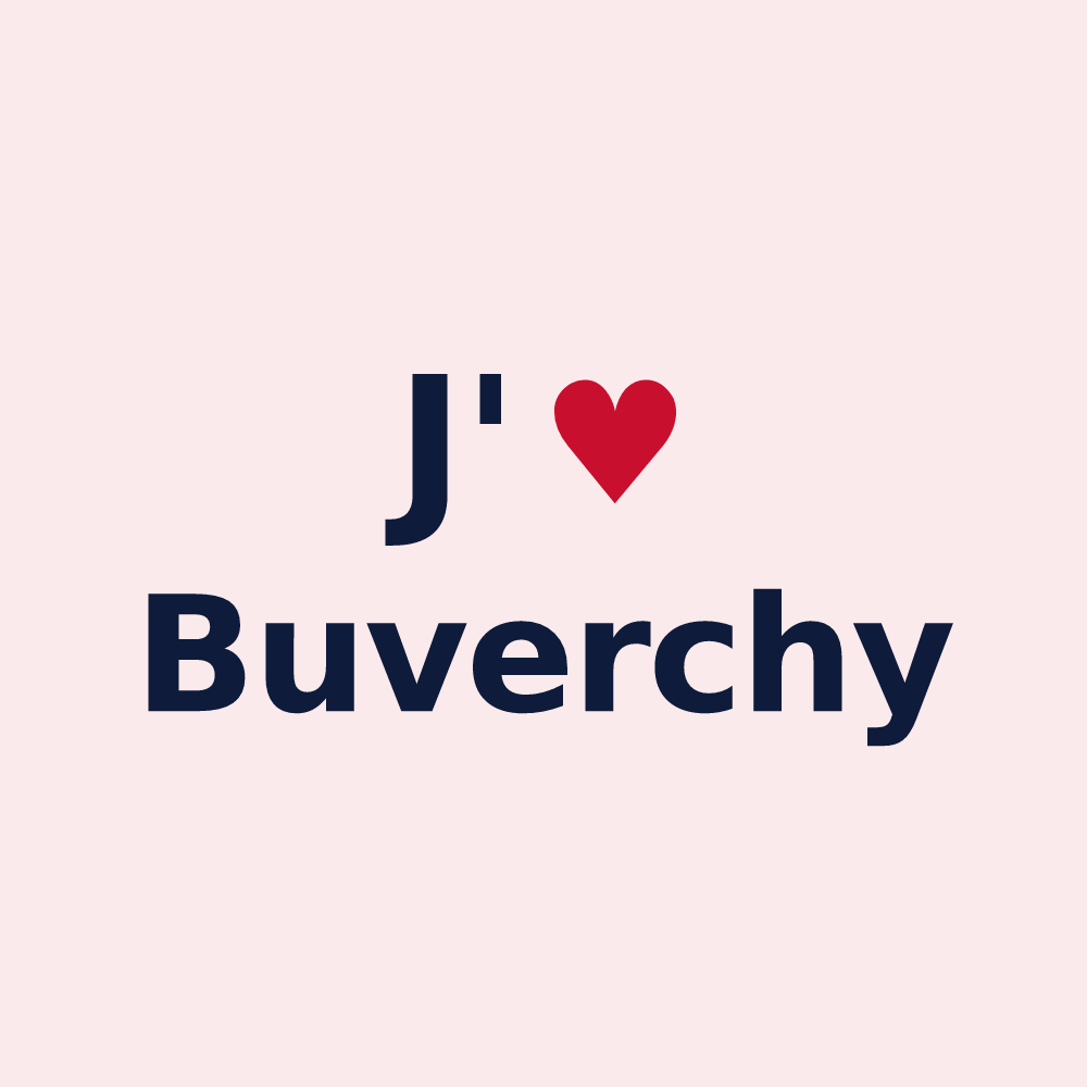 Magnet personnalisé Buverchy — design J'aime Buverchy