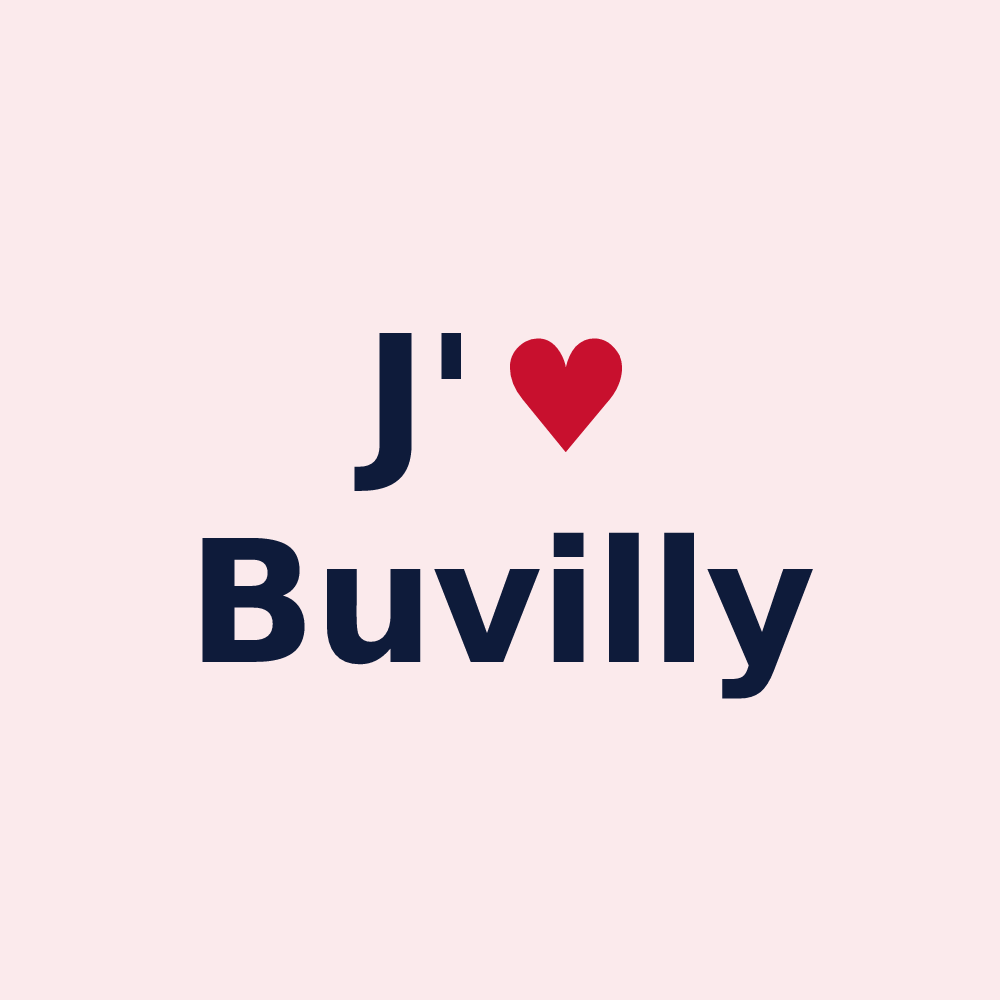 Magnet personnalisé Buvilly — design J'aime Buvilly