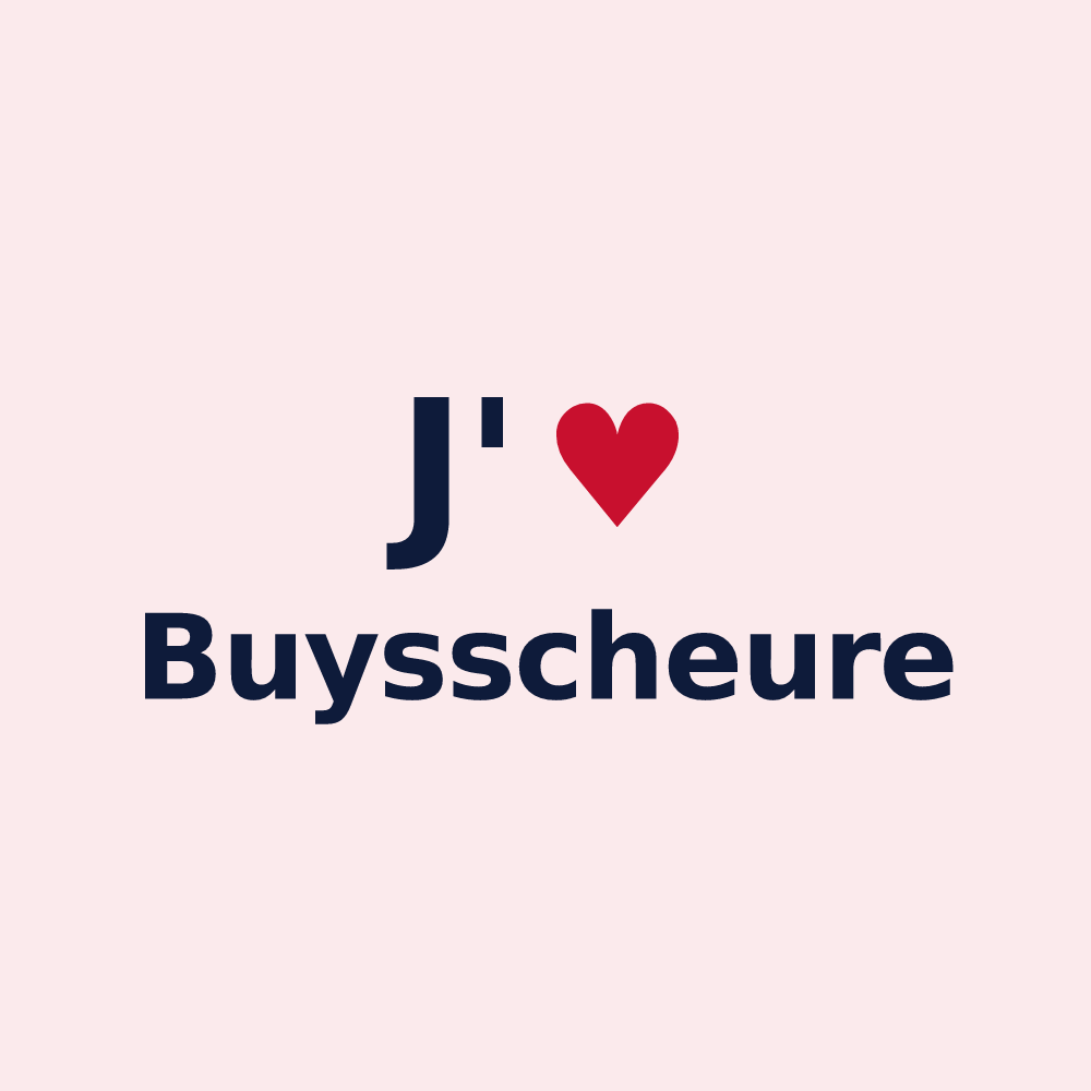 Magnet personnalisé Buysscheure — design J'aime Buysscheure