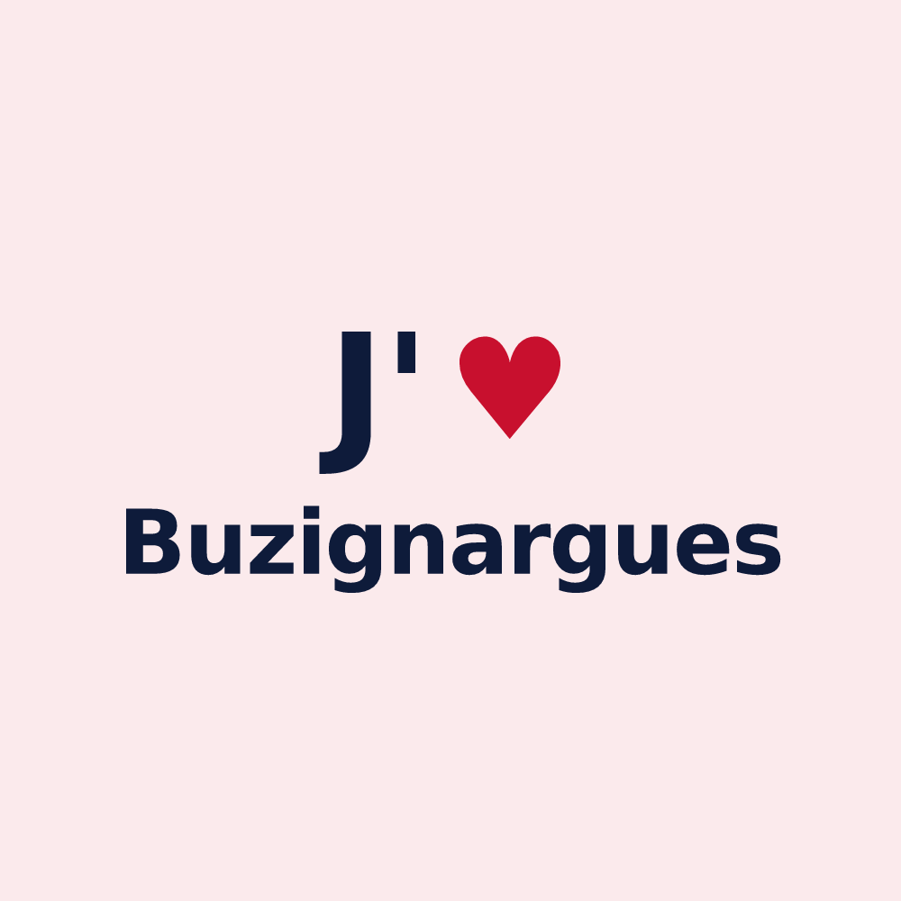 Magnet personnalisé Buzignargues — design J'aime Buzignargues