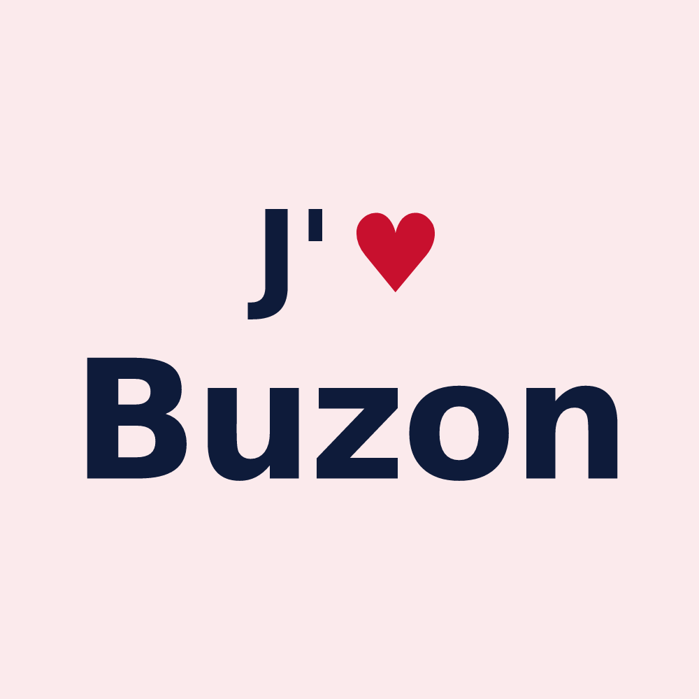 Magnet personnalisé Buzon — design J'aime Buzon
