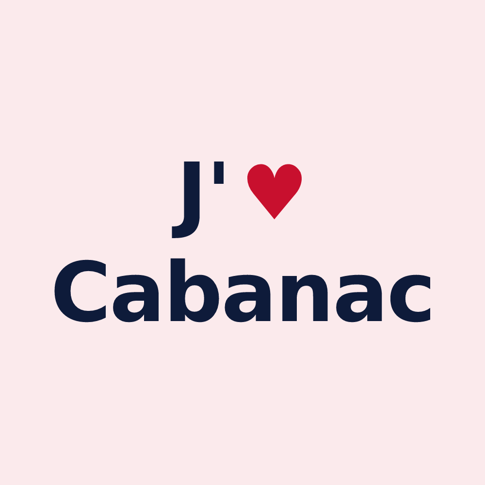 Magnet personnalisé Cabanac — design J'aime Cabanac