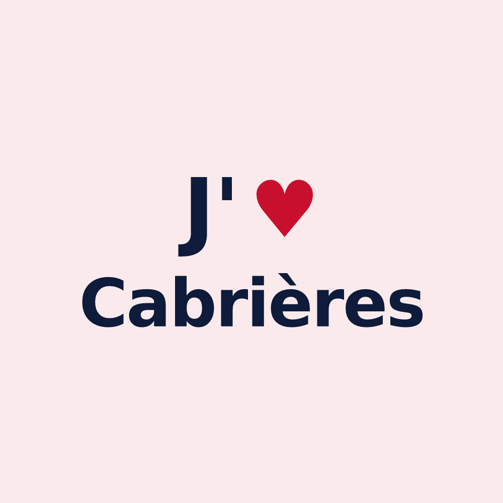 Magnet personnalisé Cabrières — design « J'aime Cabrières » imprimé sur le magnet