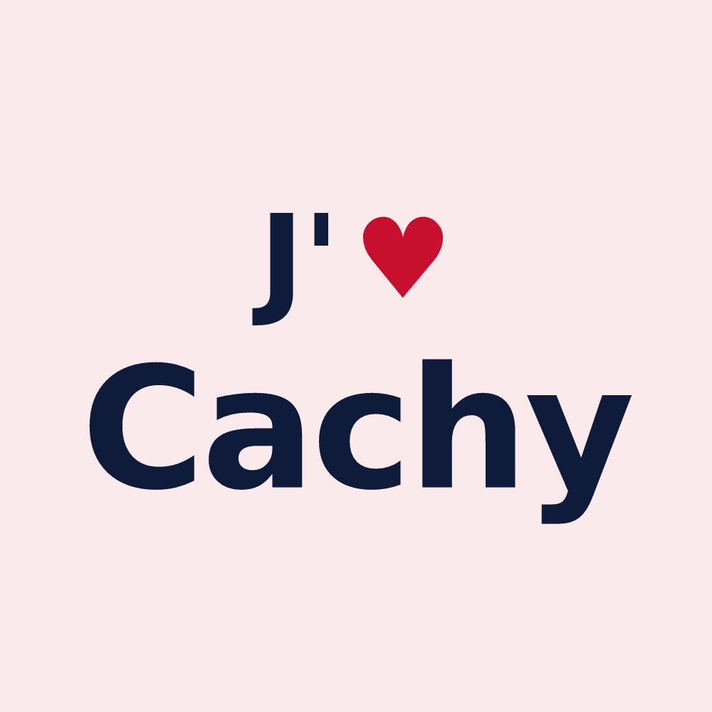 Magnet personnalisé Cachy — design J'aime Cachy