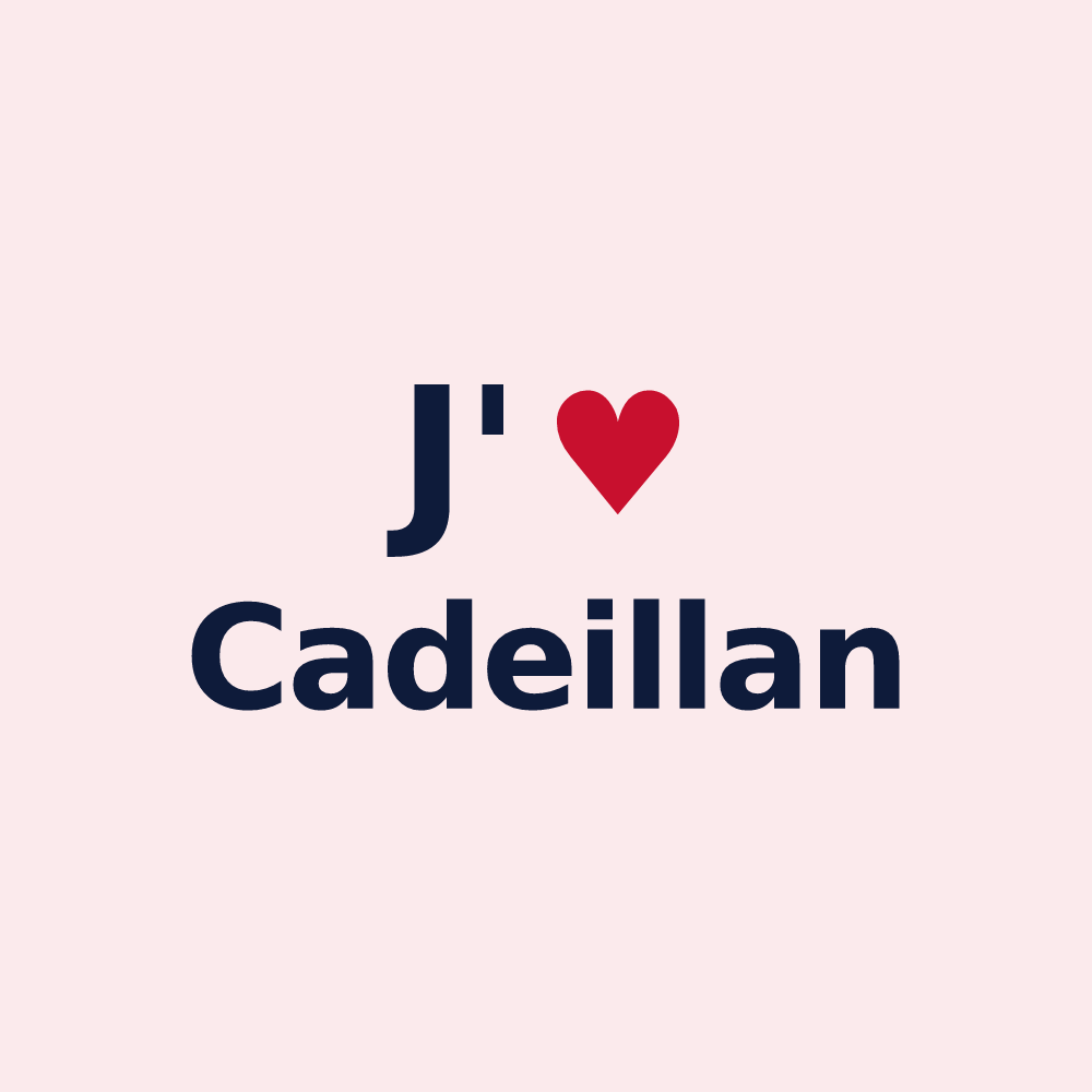 Magnet personnalisé Cadeillan — design J'aime Cadeillan