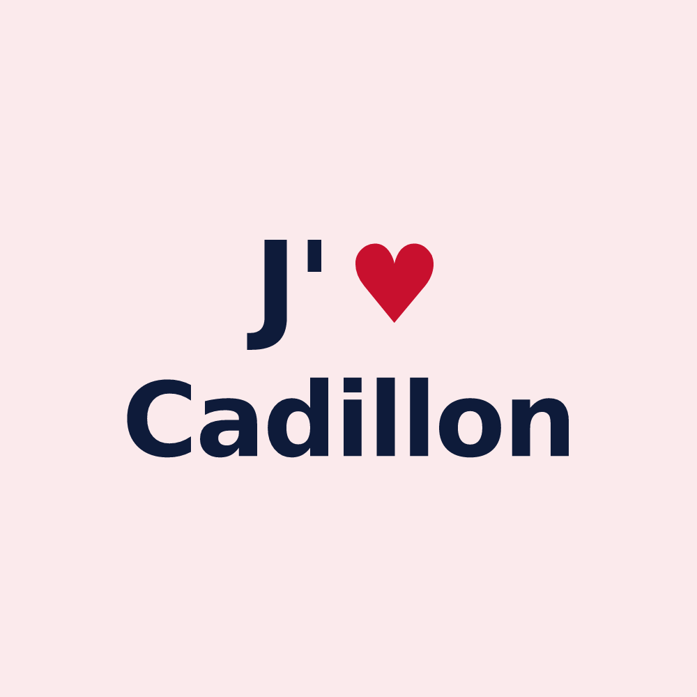Magnet personnalisé Cadillon — design J'aime Cadillon