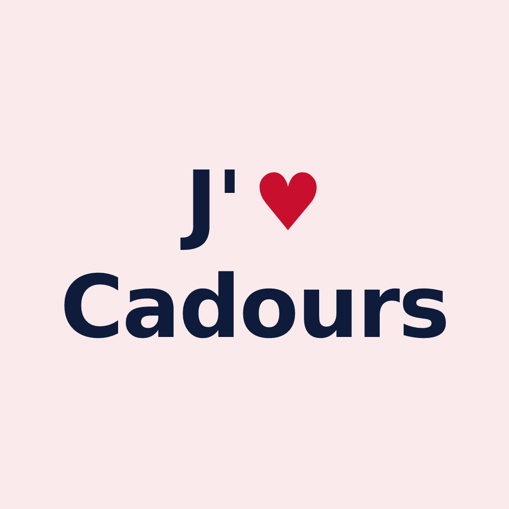 Magnet personnalisé Cadours — design J'aime Cadours