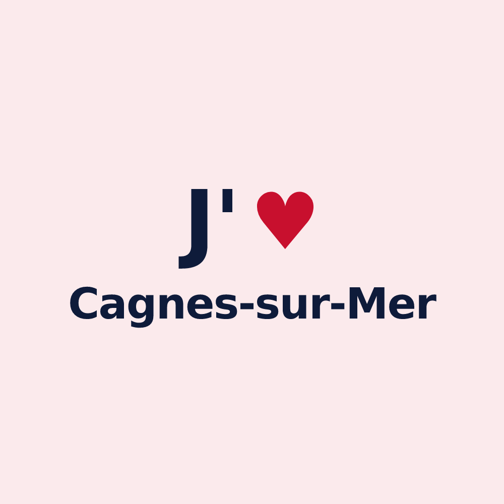 Magnet personnalisé Cagnes-sur-Mer — design J'aime Cagnes-sur-Mer