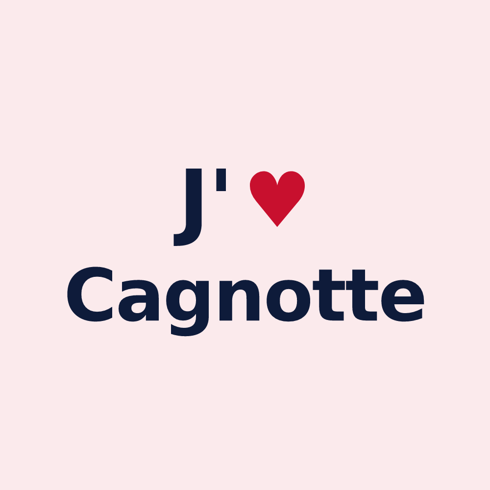 Magnet personnalisé Cagnotte — design « J'aime Cagnotte » imprimé sur le magnet