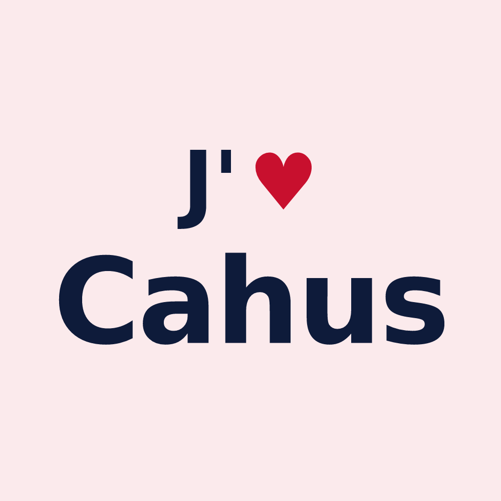 Magnet personnalisé Cahus — design « J'aime Cahus » imprimé sur le magnet