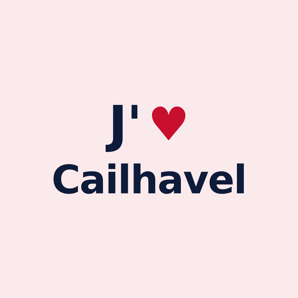 Magnet personnalisé Cailhavel — design J'aime Cailhavel