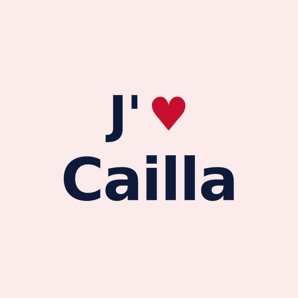 Magnet personnalisé Cailla — design « J'aime Cailla » imprimé sur le magnet